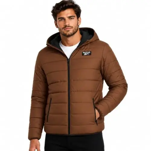 Reebok Men's Jacket – Lightweight Hooded Quilted Puffer Coat – Warm Insulated Winter Jacket for Men (S-4X) 