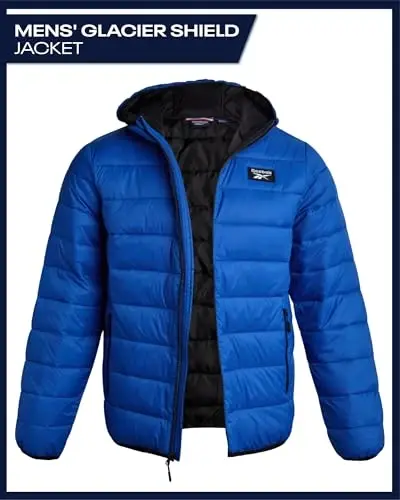Reebok Men's Jacket – Lightweight Hooded Quilted Puffer Coat – Warm Insulated Winter Jacket for Men (S-4X) - 2