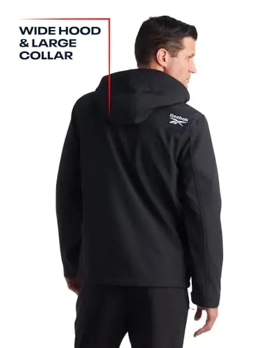 Reebok Men's Jacket - Lightweight Softshell Jacket with Hood – Casual Weather Resistant Coat for Men (S-XXL) - 6