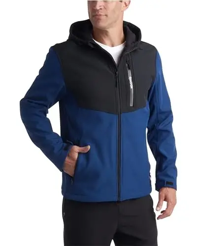 Reebok Men's Jacket - Lightweight Softshell Jacket with Hood – Casual Weather Resistant Coat for Men (S-XXL) - REEBOK
