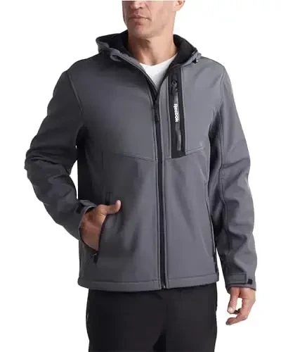 Reebok Men's Jacket - Lightweight Softshell Jacket with Hood – Casual Weather Resistant Coat for Men (S-XXL) - REEBOK