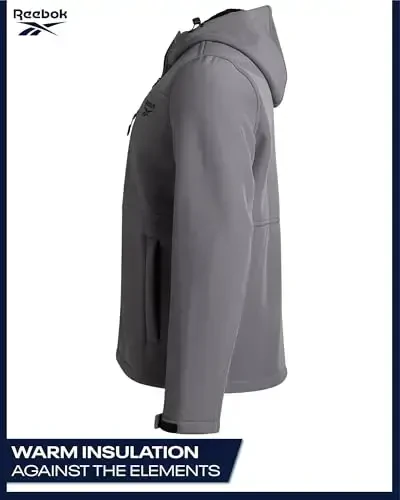 Reebok Mens Jacket - Water Resistant Zip Up Sherpa Fleece Lined Softshell Mens Lightweight Jacket - Winter Jackets for Men - 5