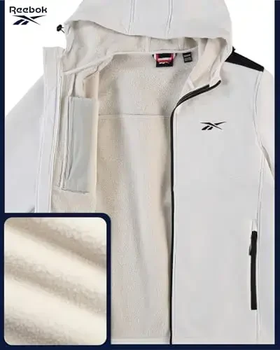 Reebok Mens Jacket - Weather Resistant Fleece Lined Softshell Jacket Coat - Lightweight Casual Coat for Men (M-XXL) - 4