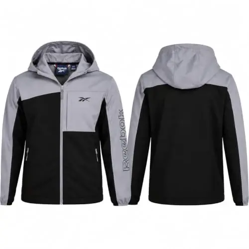 Reebok Mens Lightweight Fleece-Lined Softshell Jacket, Wind Resistant Hood | Wind and Water Resistant Shell for Daily Commutes or Travel, Streamlined Athletic Cut, Protective Collar for Chilly Mornings - 3