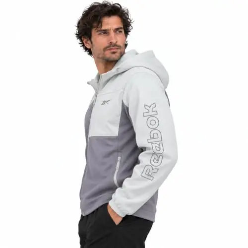 Reebok Mens Lightweight Fleece-Lined Softshell Jacket, Wind Resistant Hood | Wind and Water Resistant Shell for Daily Commutes or Travel, Streamlined Athletic Cut, Protective Collar for Chilly Mornings - 2