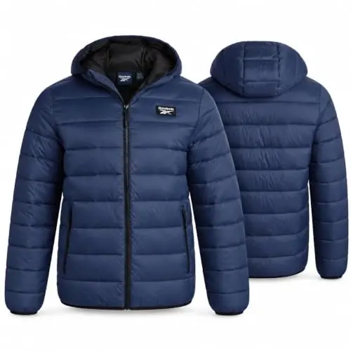 Reebok Mens Puffer Jacket Lightweight Hooded and Packable, Plus Size 2X-5X | Lightweight Soft-Touch Insulation with a Wind- and Water-Resistant Quilted Nylon Shell, Bound Hood and Zippered Pockets - 3