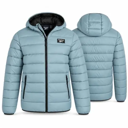 Reebok Mens Puffer Jacket Lightweight Hooded and Packable, Plus Size 2X-5X | Lightweight Soft-Touch Insulation with a Wind- and Water-Resistant Quilted Nylon Shell, Bound Hood and Zippered Pockets - 3