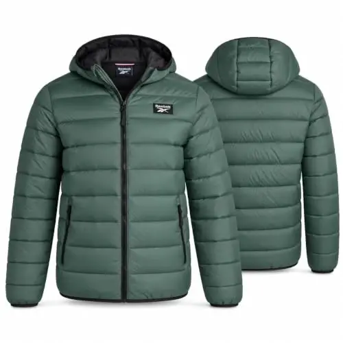 Reebok Mens Puffer Jacket Lightweight Hooded and Packable, Plus Size 2X-5X | Lightweight Soft-Touch Insulation with a Wind- and Water-Resistant Quilted Nylon Shell, Bound Hood and Zippered Pockets - 3