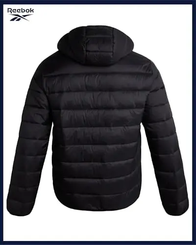 Reebok Mens Puffer Jacket - Lightweight Quilted Glacier Shield Plus Size Puffer Jackets for Men - Insulated Mens Winter Coats - 6