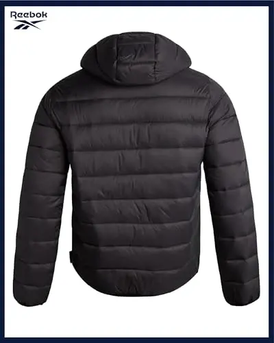 Reebok Mens Puffer Jacket - Lightweight Quilted Glacier Shield Plus Size Puffer Jackets for Men - Insulated Mens Winter Coats - REEBOK