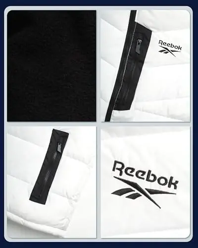 Reebok Mens Puffer Jacket, Quilted Shell Polar Fleece Lined Detachable Hood | Heavyweight Down-Alternative Fill Traps Heat Without Bulk, Water Resistant and Windproof Shell for Commutes or Outdoor Use - 4