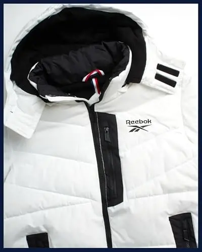 Reebok Mens Puffer Jacket, Quilted Shell Polar Fleece Lined Detachable Hood | Heavyweight Down-Alternative Fill Traps Heat Without Bulk, Water Resistant and Windproof Shell for Commutes or Outdoor Use - 6