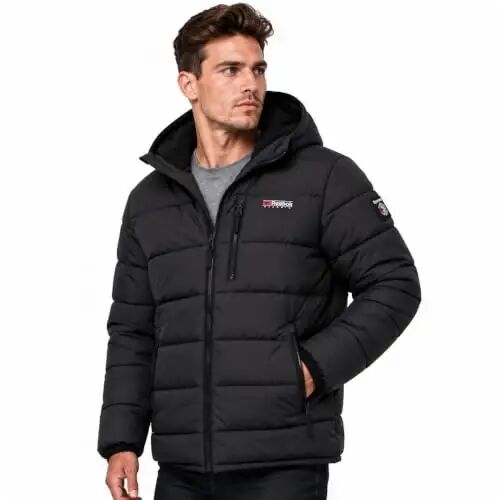 Reebok Mens Sherpa Puffer Jacket, Water & Wind Resistant with Attached Hood | Weather-Resistant Taffeta Quilted Shell, Vislon Zippers with Logo Pullers, Lycra-Bound Hood, Cuffs & Hem - Reebok (1)