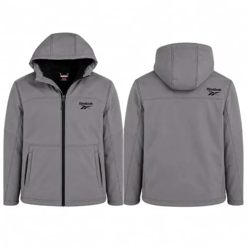 Reebok Mens Softshell Jacket - Bonded Sherpa Fleece Lined Winter Coat | Wind & Water-Resistant Shell, Adjustable Drawcord Hood, Reversed-Coil Zippers with Logo Pulls, Hidden Zip Hand Pockets - 3