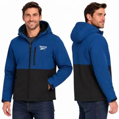 Reebok Mens Softshell Jacket - Bonded Sherpa Fleece Lined Winter Coat | Wind & Water-Resistant Shell, Adjustable Drawcord Hood, Reversed-Coil Zippers with Logo Pulls, Hidden Zip Hand Pockets - Reebok (1)