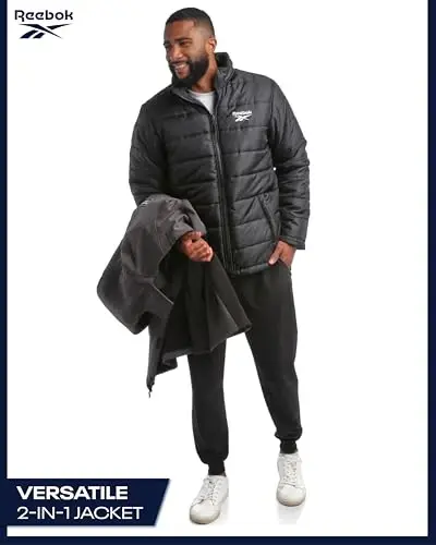 Reebok Men's Winter Coat –Softshell Jacket with Removable Puffer Coat – System Ski Jacket for Men (M-XXL) - 6