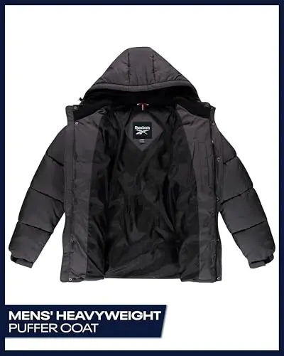 Reebok Mens Winter Jacket - Heavyweight Insulated Mens Winter Coat - Wind Water Resistant Quilted Puffer Jackets for Men - REEBOK (1)