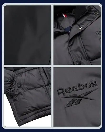 Reebok Mens Winter Jacket - Heavyweight Insulated Mens Winter Coat - Wind Water Resistant Quilted Puffer Jackets for Men - 3
