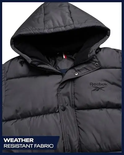 Reebok Mens Winter Jacket - Heavyweight Insulated Mens Winter Coat - Wind Water Resistant Quilted Puffer Jackets for Men - 5