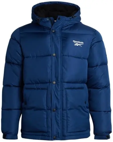 Reebok Mens Winter Jacket - Heavyweight Insulated Mens Winter Coat - Wind Water Resistant Quilted Puffer Jackets for Men - REEBOK