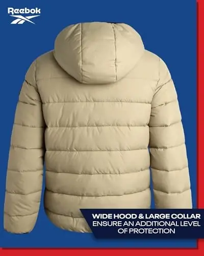 Reebok Men's Winter Jacket - Heavyweight Quilted Puffer Parka Coat - Ski Jacket for Men, Sherpa Lined Hood (S-XL) - 7