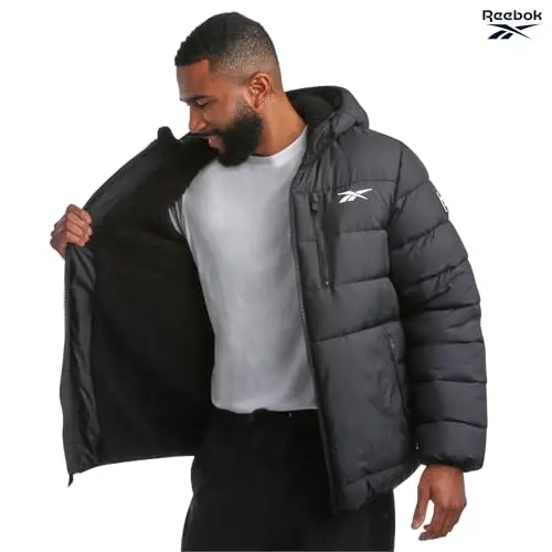 Reebok Mens Winter Jacket - Heavyweight Sherpa Lined Puffer Parka Mens Winter Coat - Insulated Quilted Ski Jacket for Men - 2