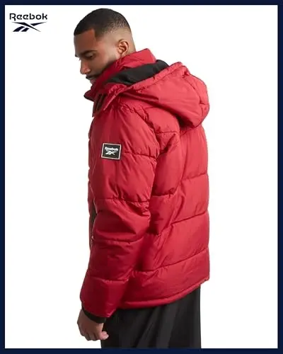 Reebok Mens Winter Jacket - Thick Heavyweight Ski Winter Coat - Warm Insulated Quilted Hooded Puffer Coat for Men - REEBOK (1)