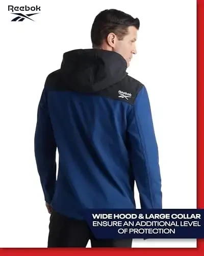 Reebok Мужская куртка - Легкая куртка софтшелл с капюшоном – Повседневное всепогодное пальто для мужчин (S-XXL) - 6