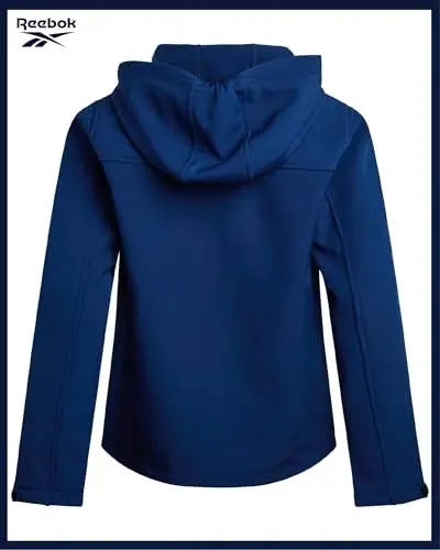 Reebok o'g'il bolalar softshell kurtkasi - Polar Fleece astarli shamol va suvga chidamli kaputli qishki palto - O'g'il bolalar uchun kundalik tashqi kiyim - 6