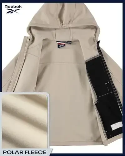 Reebok Boys Fleece Jacket - Polar Fleece Lined Wind & Water Resistant Softshell Winter Jacket - Outdoor Winter Coat for Boys - 4