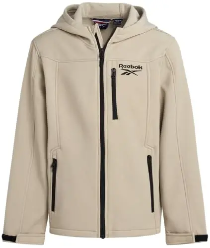Reebok Boys Fleece Jacket - Polar Fleece Lined Wind & Water Resistant Softshell Winter Jacket - Outdoor Winter Coat for Boys - 1