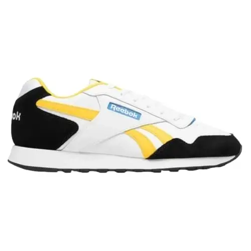 Reebok Unisex Glide Sneaker, White/Classic Yellow/Vector Red, Men Size's 11/ Women's Size 12.5 - 1