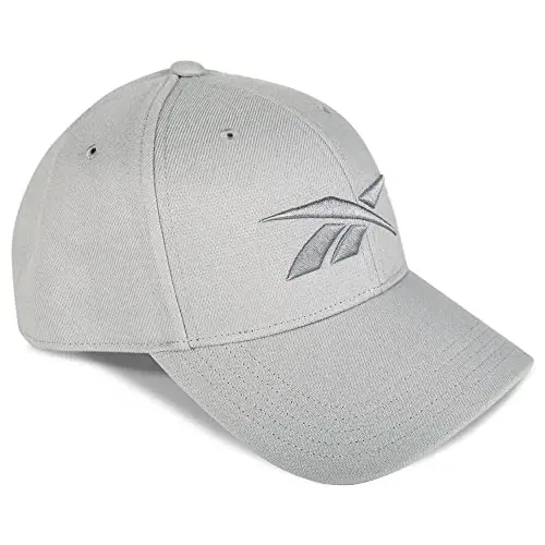 Reebok Vector Baseball Hat | Snapback | Six Panel | Casual | Everyday | Sun Protection | Lightweight | Breathable - Grey - 4