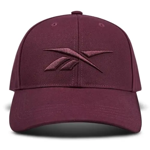 Reebok Vector Baseball Hat | Snapback | Six Panel | Casual | Everyday | Sun Protection | Lightweight | Breathable - Maroon - 1