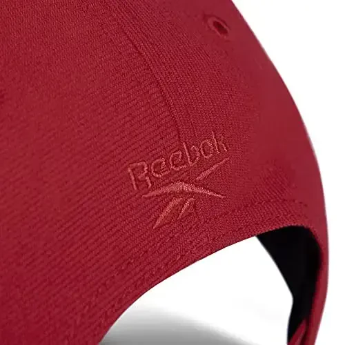 Reebok Vector Baseball Hat | Snapback | Six Panel | Casual | Everyday | Sun Protection | Lightweight | Breathable - Red - 6