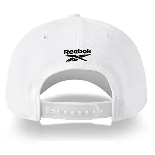 Reebok Vector Baseball Hat | Snapback | Six Panel | Casual | Everyday | Sun Protection | Lightweight | Breathable - White - 3