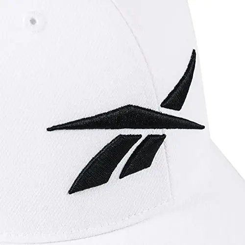 Reebok Vector Baseball Hat | Snapback | Six Panel | Casual | Everyday | Sun Protection | Lightweight | Breathable - White - 5