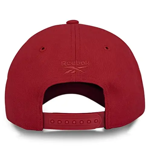 Reebok Vector Baseball Hat | Snapback | Six Panel | Casual | Everyday | Sun Protection | Lightweight | Breathable - Red - 3
