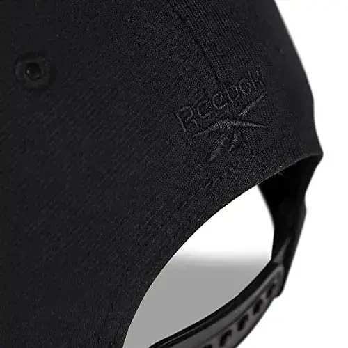Reebok Vector Baseball Hat | Snapback | Six Panel | Casual | Everyday | Sun Protection | Lightweight | Breathable- Black - 6