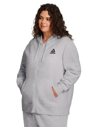 Reebok Women's and Women's Plus Day to Day Zip Up Hoodie, XS-4X O'lchamlari - REEBOK (1)