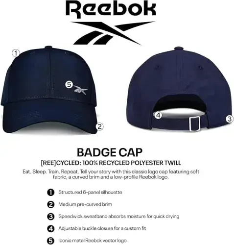 Reebok Women's Badge Hat | Golf | Tennis | Court | Performance | Breathable | Lightweight | Quick Drying | Sun Protection - 7