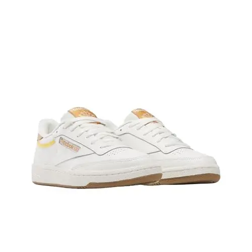 Reebok Women's Club C 85 Sneaker, Chalk/Sunbaked Clay/Collegiate Gold, 9 - 6