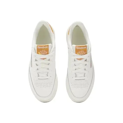 Reebok Women's Club C 85 Sneaker, Chalk/Sunbaked Clay/Collegiate Gold, 9 - 7