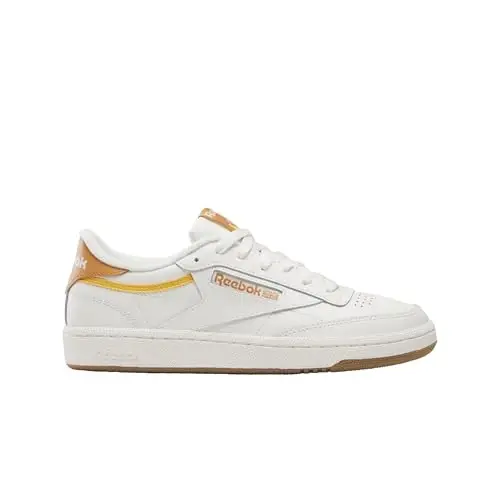 Reebok Women's Club C 85 Sneaker, Chalk/Sunbaked Clay/Collegiate Gold, 9 - 1