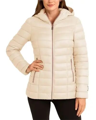 Reebok Womens Puffer Jacket Insulated Quilted Bubble Winter Coat for Women | Lightweight Glacier-Shield, Sleek Weather-Ready Shell, Lycra-Bound Hood Hem, Packs Into a Bag for Easy Travel - Reebok (1)