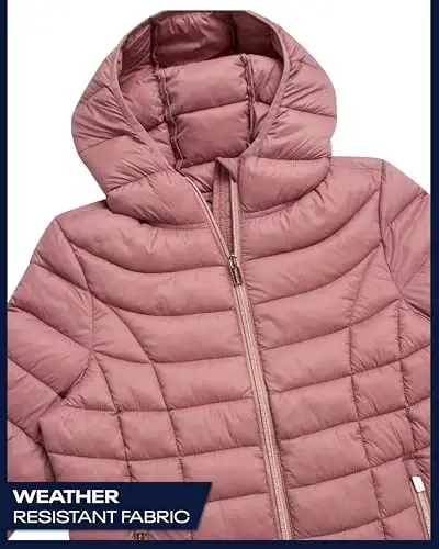 Reebok Womens Puffer Jacket Insulated Quilted Bubble Winter Coat for Women | Lightweight Glacier-Shield, Sleek Weather-Ready Shell, Lycra-Bound Hood Hem, Packs Into a Bag for Easy Travel - 5