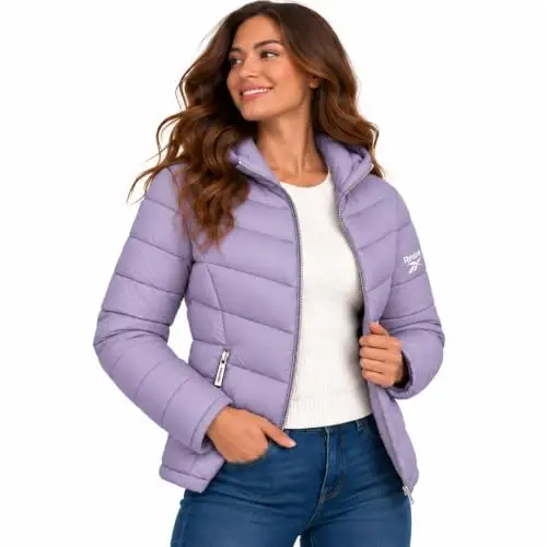 Reebok Womens Puffer Jacket Insulated Quilted Winter Parka Coat | Lightweight Glacier-Shield, Sleek Quilted Shell, Lycra-Bound Hood & Hem, Insulated Warmth, Everyday Mobility - Reebok (1)