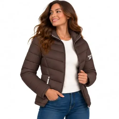 Reebok Womens Puffer Jacket Insulated Quilted Winter Parka Coat | Lightweight Glacier-Shield, Sleek Quilted Shell, Lycra-Bound Hood & Hem, Insulated Warmth, Everyday Mobility - Reebok (1)