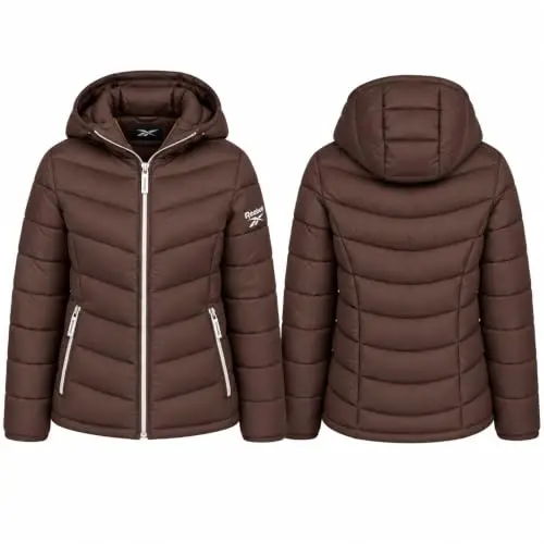 Reebok Womens Puffer Jacket Insulated Quilted Winter Parka Coat | Lightweight Glacier-Shield, Sleek Quilted Shell, Lycra-Bound Hood & Hem, Insulated Warmth, Everyday Mobility - 3