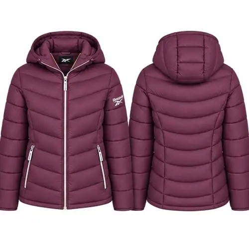Reebok Womens Puffer Jacket Insulated Quilted Winter Parka Coat | Lightweight Glacier-Shield, Sleek Quilted Shell, Lycra-Bound Hood & Hem, Insulated Warmth, Everyday Mobility - 3